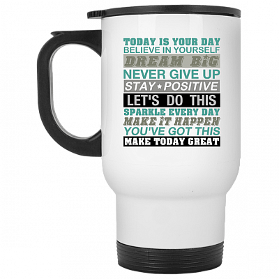 14 oz. White Travel Mug