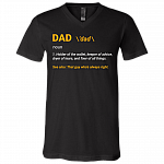 Dad Definition Shirt Gift From Daughter T-Shirt - V Neck, Black, V-Neck T-Shirt