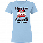 Mouse Ears And Camping Kinda Grandma Ladies T-Shirt - Real Grandmas Go Camping Funny Grandma Camping T-Shirt, Light Blue, Ladies T-Shirt