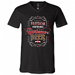Freedom Fireworks Barbeque and Beer Fourth Of July T-Shirt - V-Neck, Black, V-Neck T-Shirt