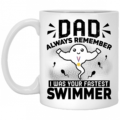 Dear Dad You Are Always Essential To Me Gift For Dad Father's Day Gift Ceramic Coffee Mug - Water Bottle, White, 11 oz. White Mug