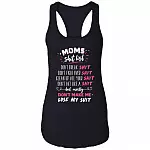 Mom Shit List Don't Make Me Lose My Shit T-Shirt - Funny Motherhood Gifts Shirt, Black, Ladies Racerback Tank