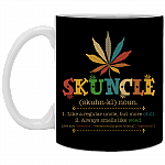 Skuncle Definition Like a Regular Uncle but More Chill-Smells Like Weed Vintage Coffee Mug-Beer Stein-Water Bottle, Black, 11 oz. White Mug