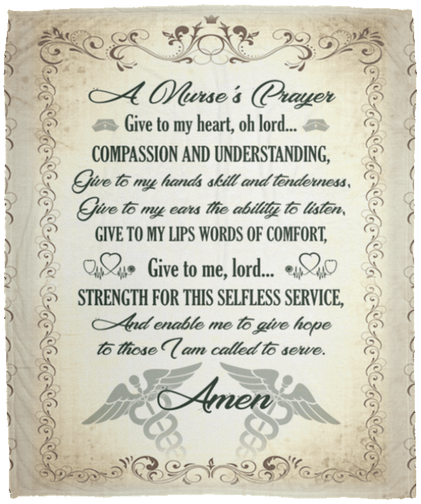 Nurse Appreciation Gift A Nurses Prayer Gift For Nurse Fleece Blanket CubeBik