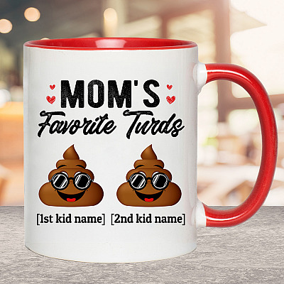 Alternative view of Personalized Mom's Favorite Turds Funny Personalized Family Accent Mug