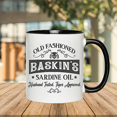 Alternative view of Old Fashioned Baskin's Sardine Oil Husband Tested Tiger Approved Accent Mug