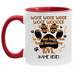 Woof Woof Dog Mom Mug, White/Red, 11 oz. Accent Mug