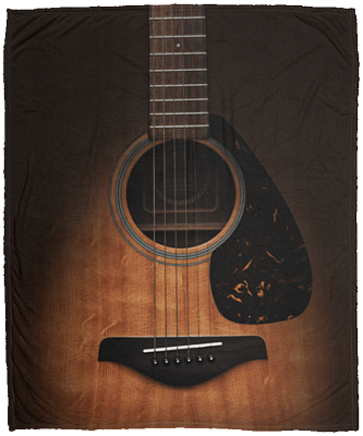 Wooden Guitar Lover Fleece Blanket - Guitar Lover Gifts Premium Sherpa Blanket - Woven Blanket, White, Cozy Plush Fleece Blanket - 50x60