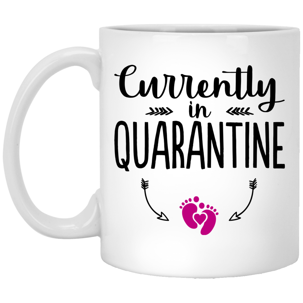 Currently in Quarantine Gift For Pregant Ceramic Coffee Mug - Water Bottle, White, 11 oz. White Mug
