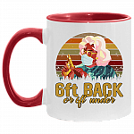 6ft Back or 6ft Under - Funny Vintage Madea Accent Mug, White/Red, 11 oz. Accent Mug