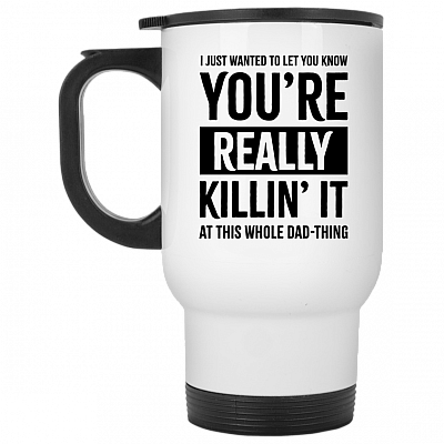 14 oz. White Travel Mug