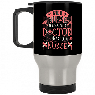 14 oz. Silver Travel Mug