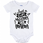 Just a Girl Who Loves Her Mama Baby Onesie - Baby Infant Bodysuit, White, Baby Onesie - 12 Month