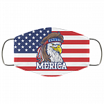 Eagle Mullet Merica America Flag Cloth Face Mask, White, Cloth Face Mask