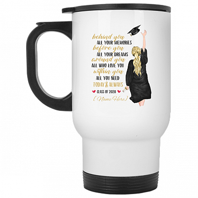 14 oz. White Travel Mug