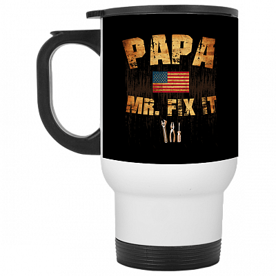 14 oz. White Travel Mug