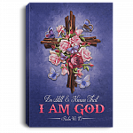 Be Still And Know That I Am God Psalm 46:10 Framed Canvas Prints - Unframed Poster - Home Decor Wall Art, White, 0.75'' Framed Canvas