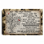 My Angel Husband When I Simply Say I Miss You Framed Canvas Prints - Unframed Poster - Home Decor Wall Art, White, 0.75'' Framed Canvas