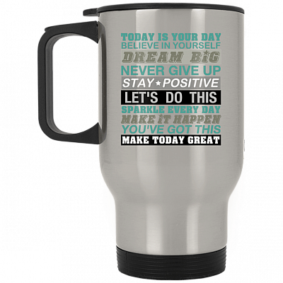 14 oz. Silver Travel Mug