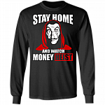 Stay Home And Watch Spanish Movie Hoodie - Sweatshirt - Long Sleeve Shirt, Black, Long Sleeve