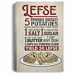 Lefse 5 Pounds Russet Potatoes Gallery Wrapped Framed Canvas Prints - Unframed Poster - Home Decor Wall Art, White, 0.75'' Framed Canvas