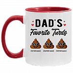 Personalized Dad's Favorite Three Turds Funny Personalized Family Accent Mug, White/Red, 11 oz. Accent Mug Personalized Dad's Favorite Three Turds Funny Personalized Family Accent Mug, White/Red, 11 oz. Accent Mug