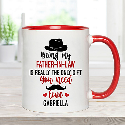 Alternative view of Personalized Being My Father In Law Is Really The Only Gift You Need Accent Mug
