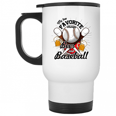 14 oz. White Travel Mug