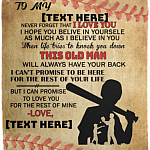 Personalized To My Son Baseball Blanket, White, Cozy Plush Fleece Blanket - 50x60 Personalized To My Son Baseball Blanket, White, Cozy Plush Fleece Blanket - 50x60