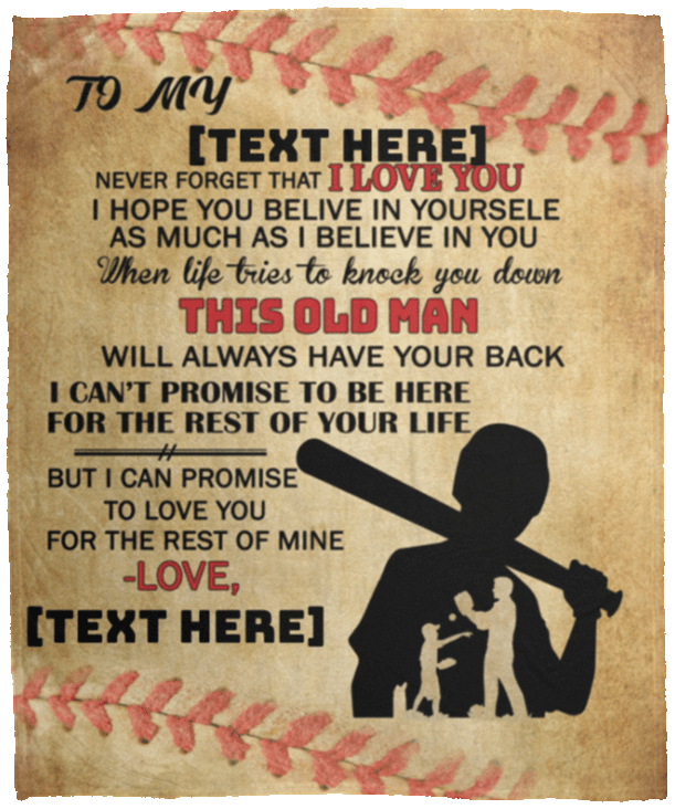Personalized To My Son Baseball Blanket, White, Cozy Plush Fleece Blanket - 50x60 Personalized To My Son Baseball Blanket, White, Cozy Plush Fleece Blanket - 50x60