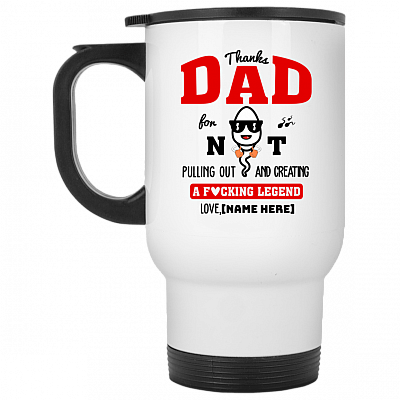 14 oz. White Travel Mug