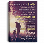 Walk Alongside Me Daddy And Hold My Little Hand Framed Canvas - Unframed Poster - Father's Day Gift, White, 0.75'' Framed Canvas
