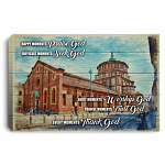 Happy Moments Praise God Difficult Moments Seek God Church Framed Canvas - Unframed Poster - Decor Wall Art, White, 0.75'' Framed Canvas