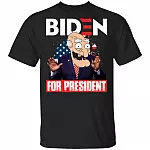 Joe Biden For President Funny Caricature T-Shirt - Funny Joe Biden Shirt, Black, Unisex T-Shirt