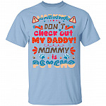 Warning Don't Check Out My Daddy Mommy Is Psycho Youth T-Shirt - Toddler Shirt, Light Blue, Youth T-Shirt