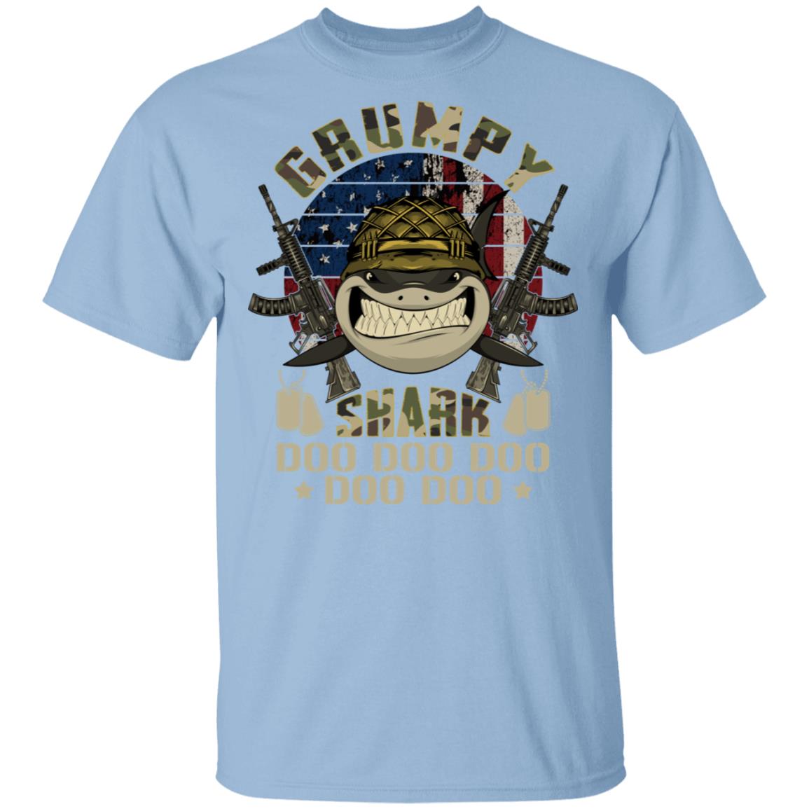 Grumpy Shark Doo Doo Doo Print on Back T-Shirt - Funny Grumpy Old Man Veteran Man Myth Legend Shirt, Light Blue, Unisex T-Shirt Grumpy Shark Doo Doo Doo Print on Back T-Shirt - Funny Grumpy Old Man Veteran Man Myth Legend Shirt, Light Blue, Unisex T-Shirt