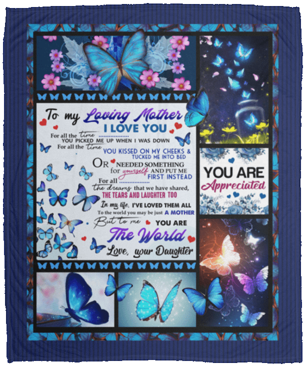 To My Loving Mother I Love You For All The Time You Picked Me Up From Daughter Fleece - Premium Sherpa Blanket, White, Cozy Plush Fleece Blanket - 50x60 To My Loving Mother I Love You For All The Time You Picked Me Up From Daughter Fleece - Premium Sherpa Blanket, White, Cozy Plush Fleece Blanket - 50x60