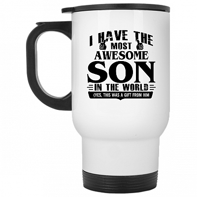 14 oz. White Travel Mug