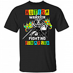 Autism Warrior Fighting for My Son T-Shirt, Black, Unisex T-Shirt