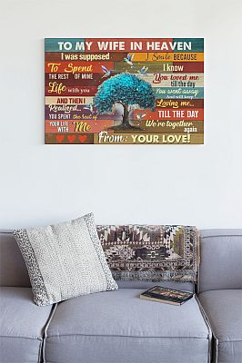 Alternative view of To My Wife In Heaven I Was Supposed To Spend The Rest Of My Life Hummingbird Canvas Prints - Unframed Poster