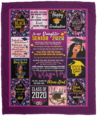 To My Daughter Senior 2020 Quarantine Class Never Feel You Are Alone Fleece Blanket - Premium Sherpa Blanket, White, Cozy Plush Fleece Blanket - 50x60