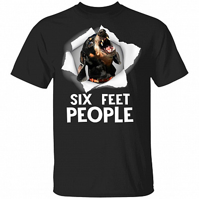 Dachshund Dog 6 Feet Back People Funny Distance Social T-shirt, Black, Unisex T-Shirt
