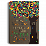 It's Not How Big the House Is It's How Happy the Home Is Framed Canvas Prints - Unframed Poster, White, 0.75'' Framed Canvas