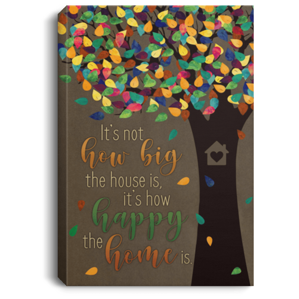 It's Not How Big the House Is It's How Happy the Home Is Framed Canvas Prints - Unframed Poster, White, 0.75'' Framed Canvas