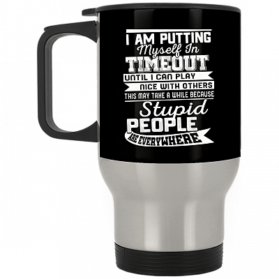 14 oz. Silver Travel Mug