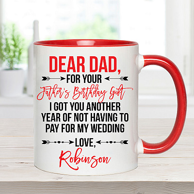 Alternative view of Personalized For Your Father's Birthday Gift I Got You Another Year Of Not Having To Pay For My Wedding Accent Mug