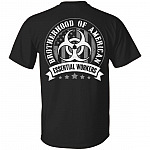 Brotherhood Of American Essential Workers Print On Back T-Shirt, Black, Unisex T-Shirt