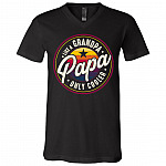 PaPa Like A Grandpa Only Cooler Happy Father's Day T-Shirt - V-Neck Tee, Black, V-Neck T-Shirt