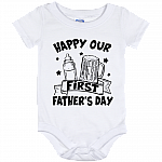 First Fathers Day Toddler - Baby Onesie - Father Son Matching Shirts, White, Baby Onesie - 12 Month