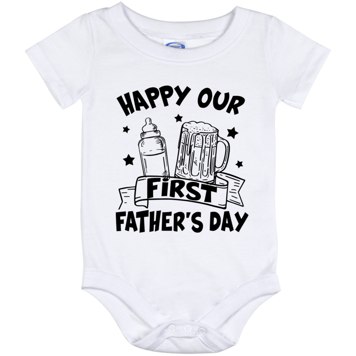First Fathers Day Toddler - Baby Onesie - Father Son Matching Shirts, White, Baby Onesie - 12 Month